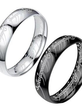 不锈钢戒指不掉色小众设计哈利波特魔戒钛钢指环王饰品手饰