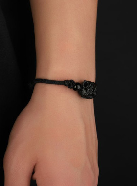 转运醒狮手链男生编绳高级小众设计潮流新中式小狮子手饰饰品独特