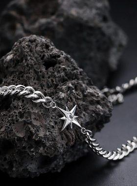 八芒星项链男简约百搭钛钢古巴链女不掉色轻奢嘻哈配饰热销饰品