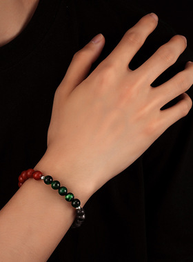 天然檀木串珠男时简约复古设计感手链女小众高级感百搭手串手饰品