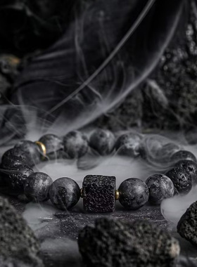 新款手工火山石手串男潮百搭高级感不掉色小众轻奢女简约饰品配饰