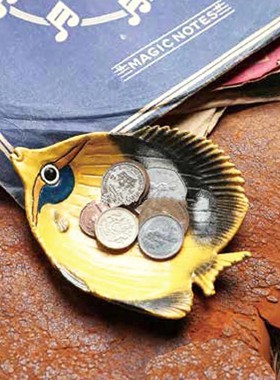 日本dulton彩绘动物铸铁碟