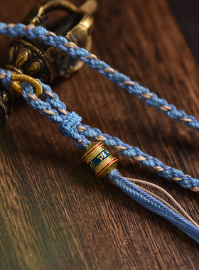 手搓棉藏式编织吊坠绳男女挂脖唐卡佛牌项链绳挂坠绳毛衣链锁骨绳