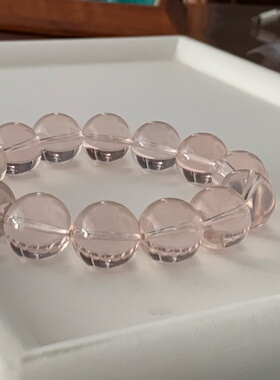 琨瑜 荧光高净体 天然莫桑比克粉晶手链冰橘粉16mm（15.8mm)