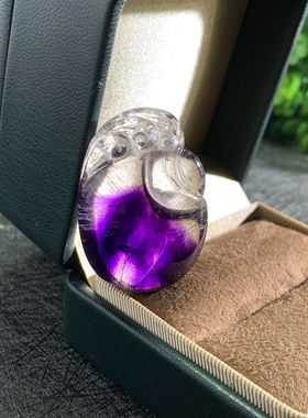 九紫离火高品质紫发超七雕刻 三轮骨干紫超七收藏等级吊坠如意