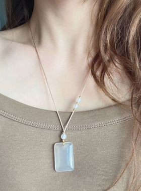 新中式玛瑙无事牌平安扣吊坠女