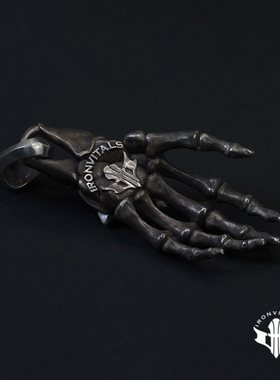 铁心情侣纯银原创设计吊坠托帕石