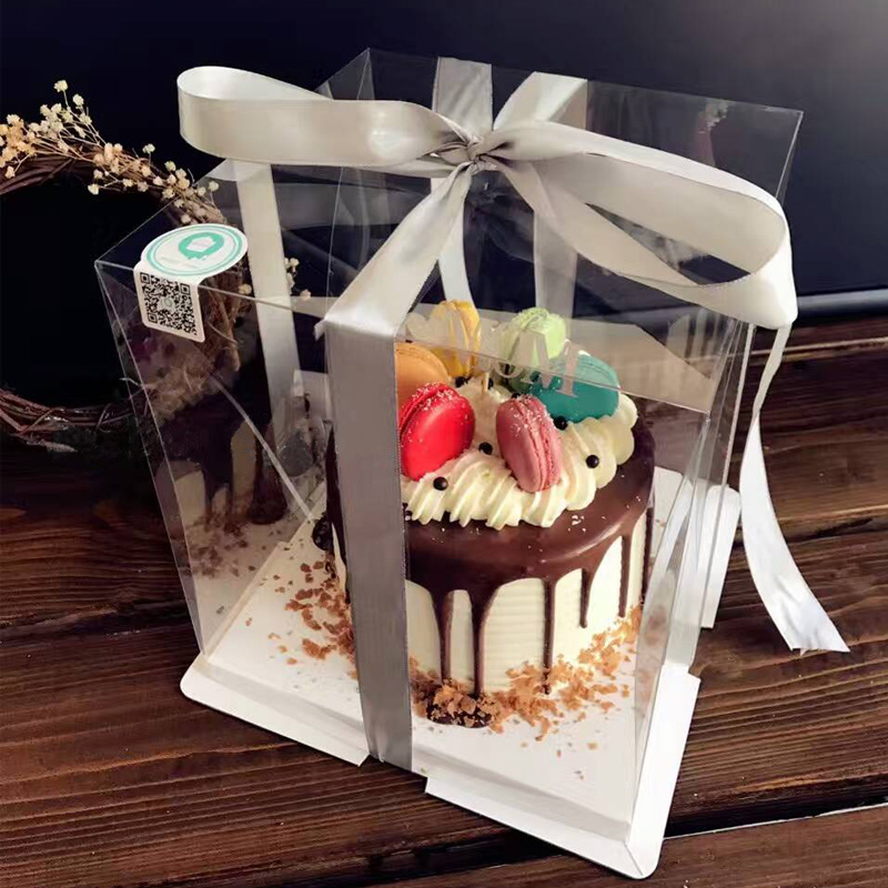 6寸8/10寸12寸芭比加高蛋糕盒花束蛋糕透明数字蛋糕盒生日蛋糕盒 - 图2