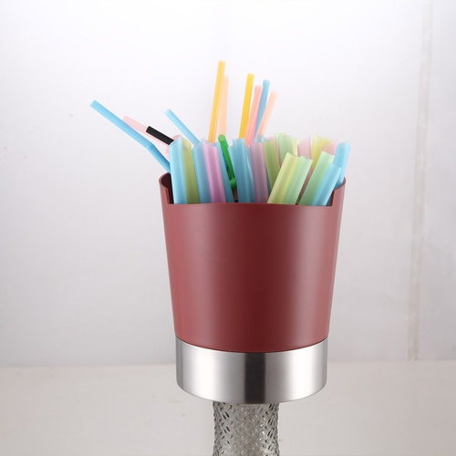 多功能黑色亚克力各种规格果饮吸管奶茶搅拌棒收纳盒纸杯架 - 图1