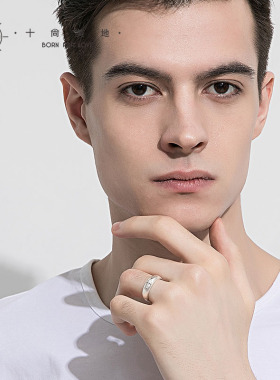 情侣十字架对戒足银指环对戒