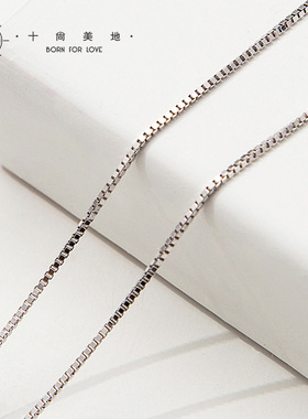 锁骨链925银盒仔水波女生细银链