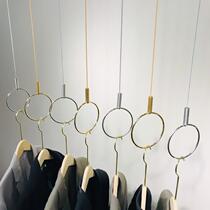 Shop Show Shelf Hanger Upper Wall Hook Pendant Chain Clothing Shop Window Top Decorated Suspension Rings Silver large round ring