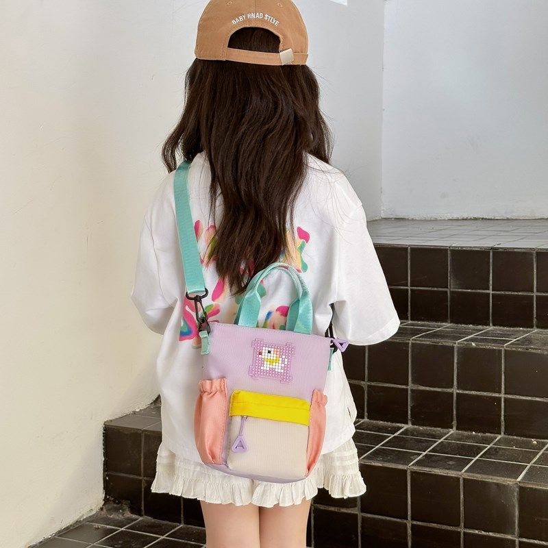 儿童休闲亲子拼色超萌时尚户外出游卡通手提小背包百搭单肩斜挎包,淘宝优惠券,粉丝福利购,淘宝优惠卷