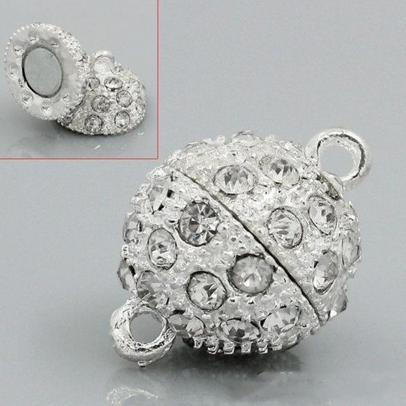 镀925银强力磁铁扣DIY穿珍珠项链磁铁扣手链扣吸力扣收尾磁性扣子,淘宝优惠券,粉丝福利购,淘宝优惠卷