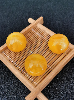 天然白花蜜蜡琥珀圆珠单珠散珠