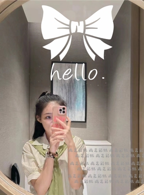 蝴蝶结玻璃防撞贴纸镜子装饰