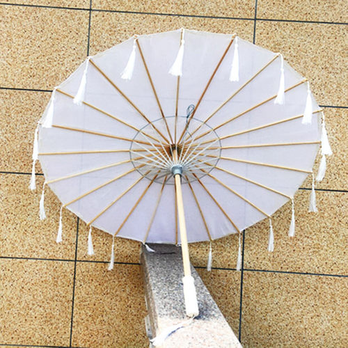 大红伞 舞蹈伞 纯色伞 油纸伞广场舞道具伞结婚伞古典l古风流苏伞 - 图0
