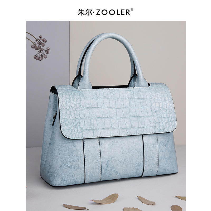 朱尔旗舰店气质手提包女大容量波士顿包包新款潮经典真皮女包时尚通勤包0
