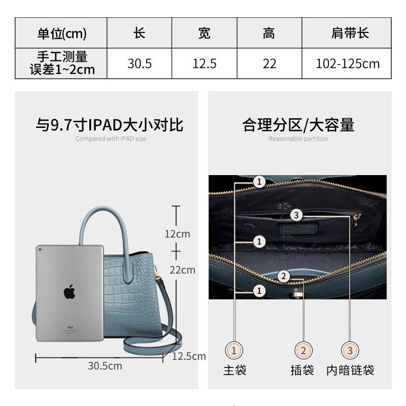 朱尔旗舰店朱尔真皮手提包女大容量女士包包新款潮时尚单肩斜挎通勤女包2
