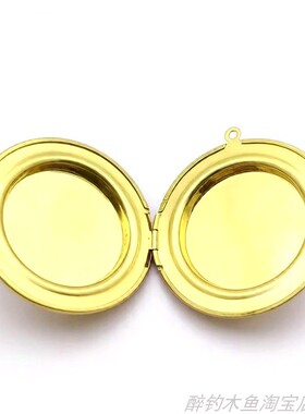 DIY铜质复古纹理相片吊坠可开盖