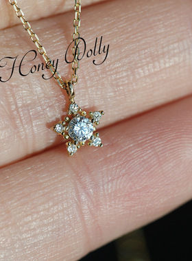 925纯银星星闪烁项链锆石