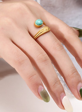 复古羽毛戒指空托男女戒指托配件