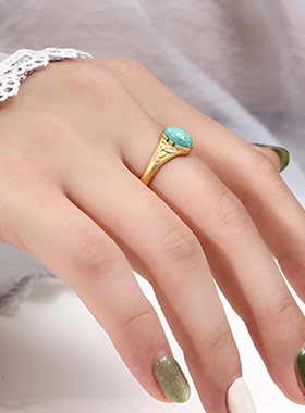 复古个性椭圆形男女戒指空托配件