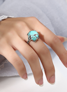 设计感女戒指空托花苞圆形戒托