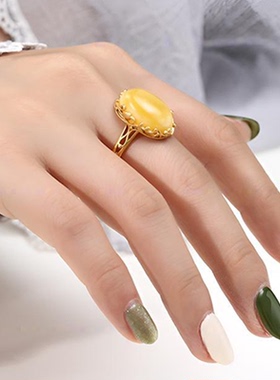 韩版戒指空托个性复古椭圆戒托