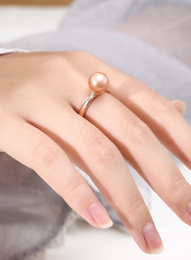 珍珠DIY配件带针粘珠戒指空托女