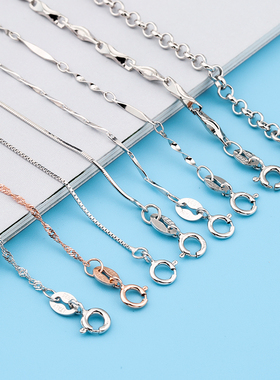 925银女项链18k黄金水波链蛇骨链