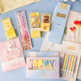 Мультяшная свеча, буквы и цифры, популярно в интернете, с медвежатами