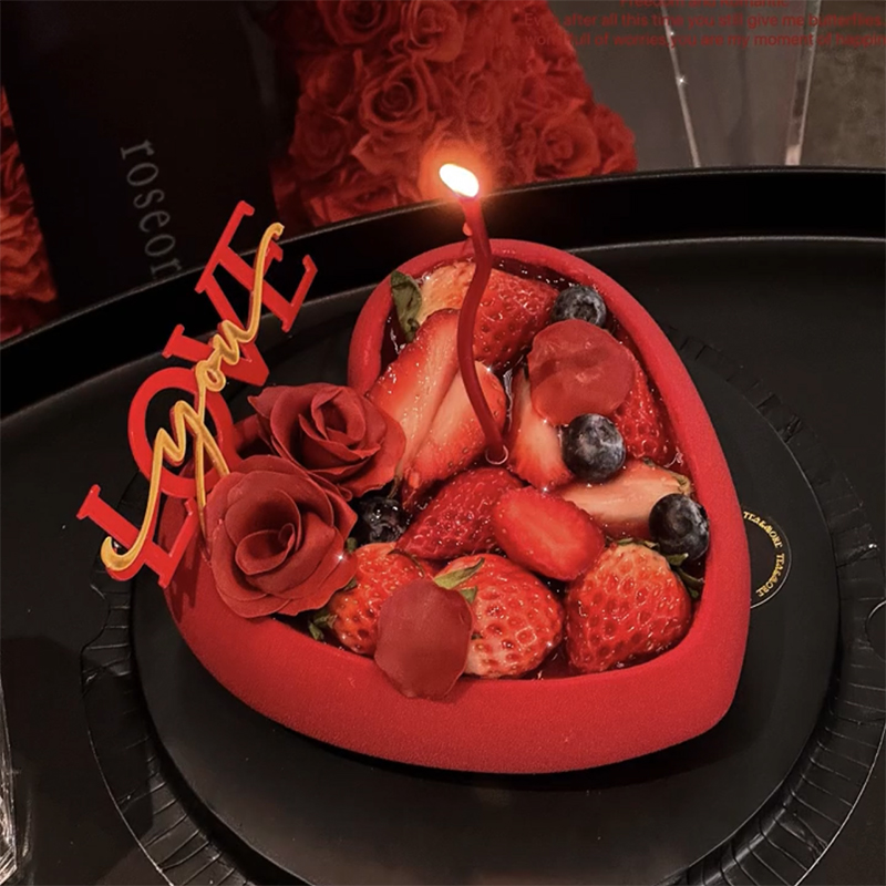 包邮214情人节ins风网红烘焙蛋糕装饰插牌亚克力loveyou告白插件