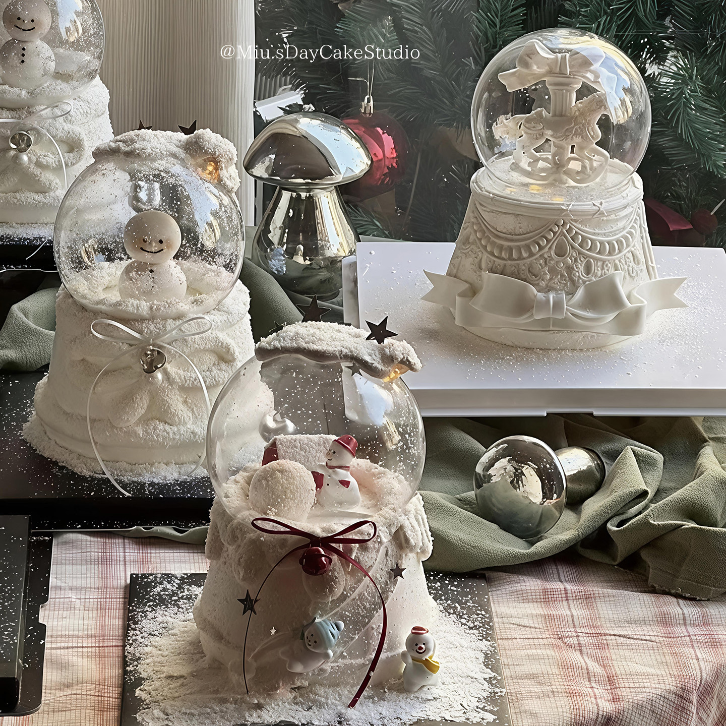 网红圣诞节新年烘焙蛋糕装饰摆件塑料水晶球透明罩玻璃罩雪人插件,淘宝优惠券,粉丝福利购,淘宝优惠卷