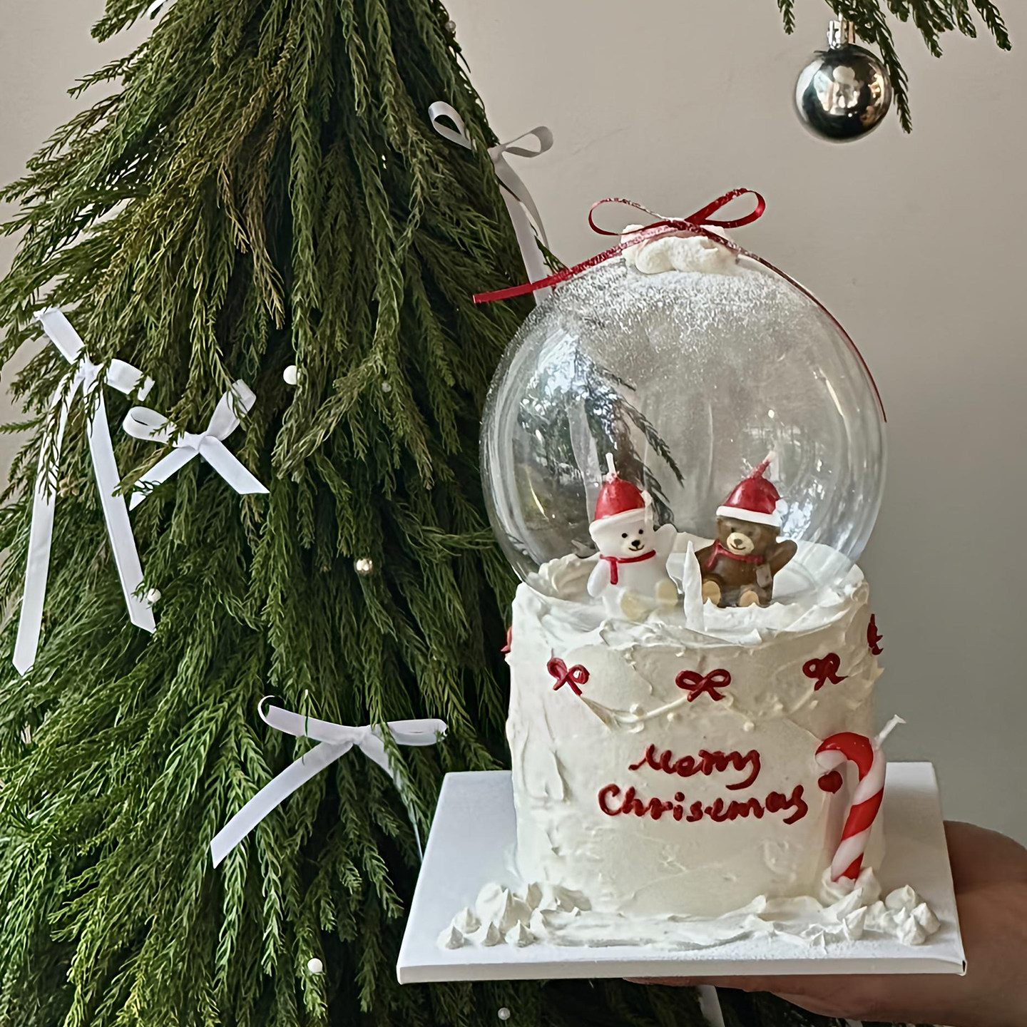 包邮抱抱酱网红圣诞节蛋糕装饰摆件塑料水晶球透明罩小熊蜡烛插件,淘宝优惠券,粉丝福利购,淘宝优惠卷