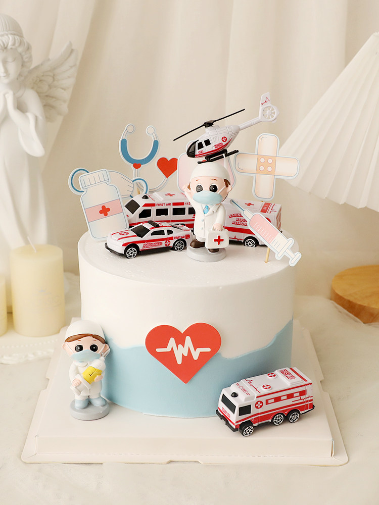 烘焙蛋糕装饰摆件救护车819医师节医生护士白衣天使节日插卡插件,淘宝优惠券,粉丝福利购,淘宝优惠卷
