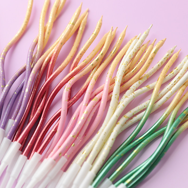 烘焙蛋糕装饰扭扭蜡烛网红渐变彩色香槟金金色银色生日蜡烛插件,淘宝优惠券,粉丝福利购,淘宝优惠卷