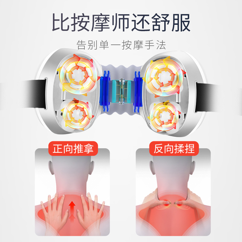 颈椎按摩器颈部腰部肩部肩颈劲椎多功能全身家用揉捏神器按摩仪枕 - 图1