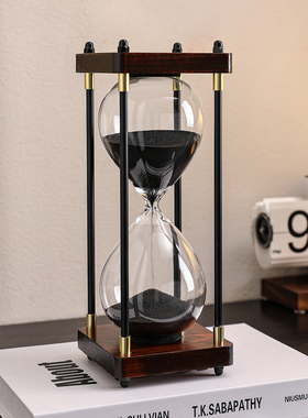 时间沙漏计时器办公室装饰创意桌面摆件玻璃流沙送儿童礼物高级感