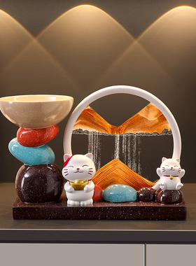 招财猫流沙画摆件钥匙收纳好物