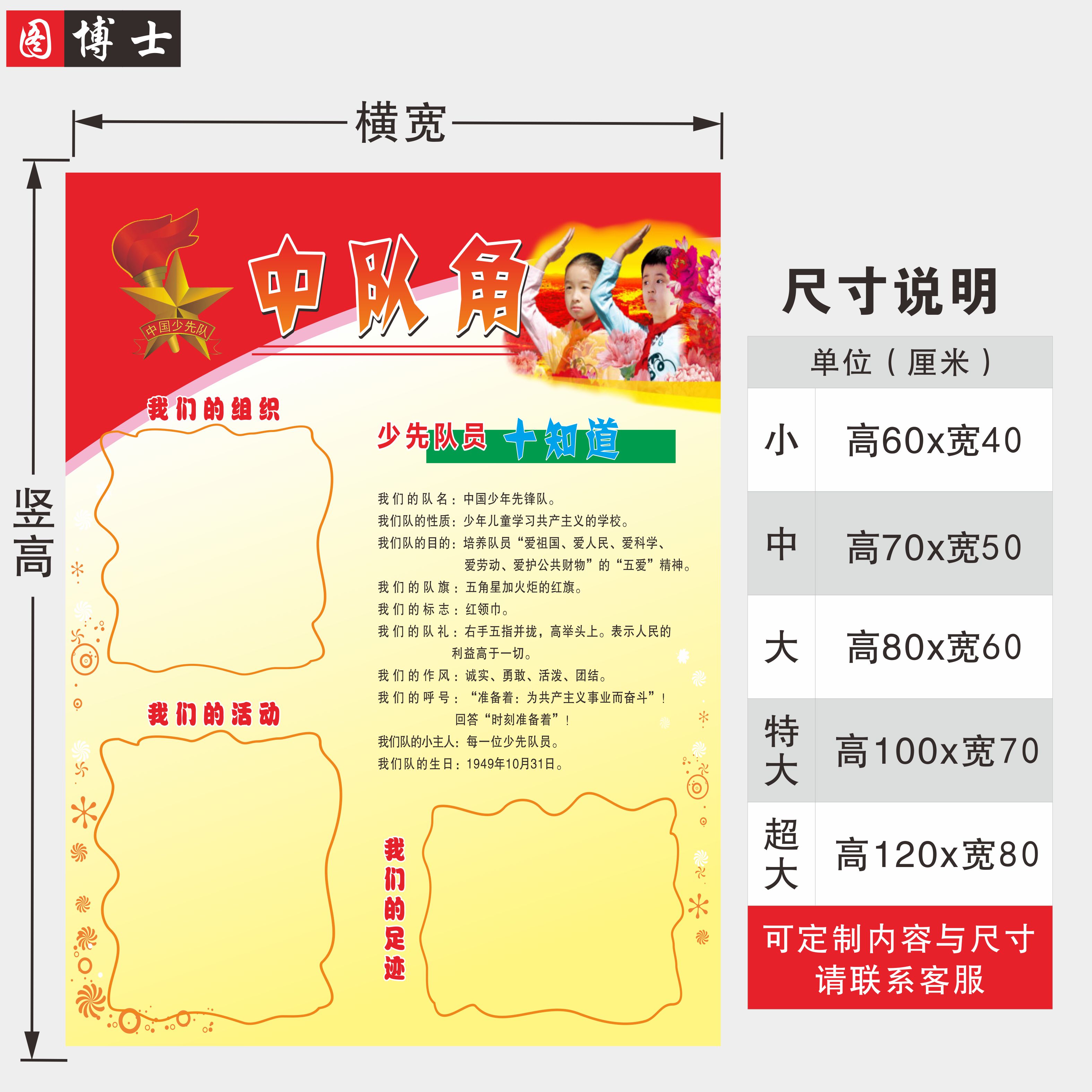 小学教室布置班级装饰文化墙中队角标语少先先锋队口号知识队徽c - 图1