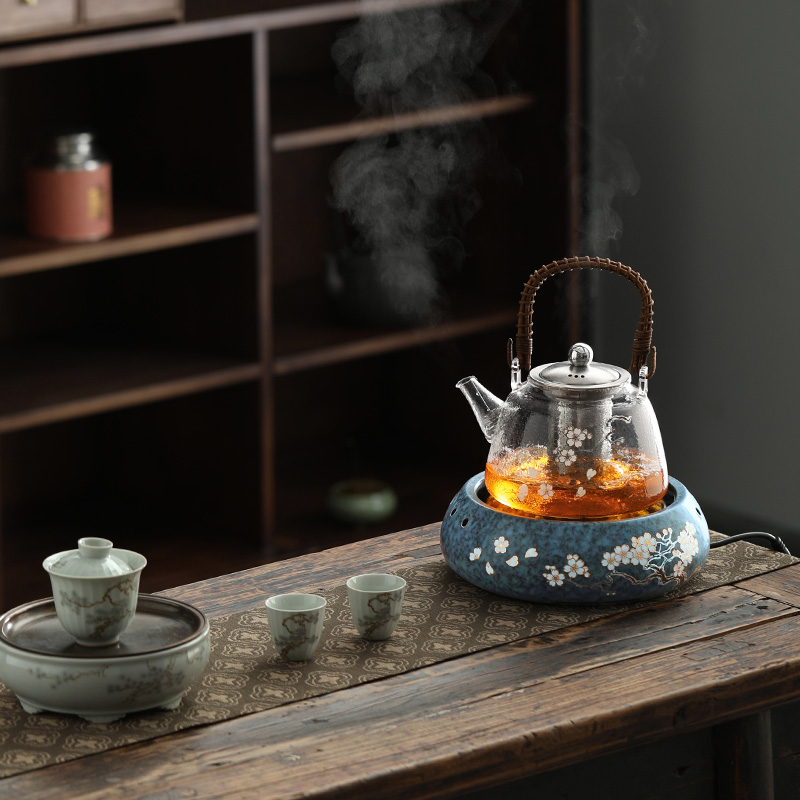尚言坊严选有田烧电陶炉煮茶器泡茶玻璃煮茶壶烧水壶家用自动蒸茶