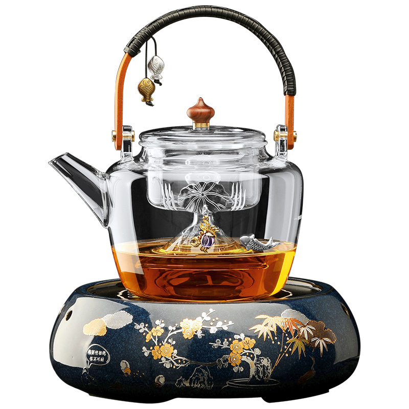 尚言坊严选有田烧电陶炉煮茶器玻璃煮茶壶白茶蒸茶壶煮茶炉花茶壶