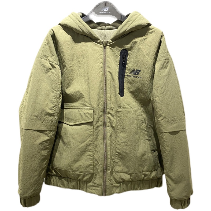 New Balance/NB女装 两面穿连帽保暖夹克外套 羊羔绒棉服AWJ13319 - 图3
