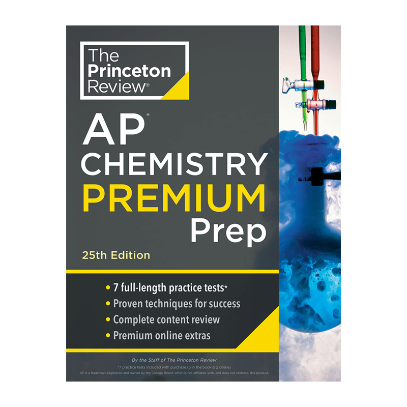 现货英文原版 普林斯顿评论AP化学高级准备 Princeton Review AP Chemistry Premium Prep, 2024 测试+策略+答题技巧 备考指南 - 图0