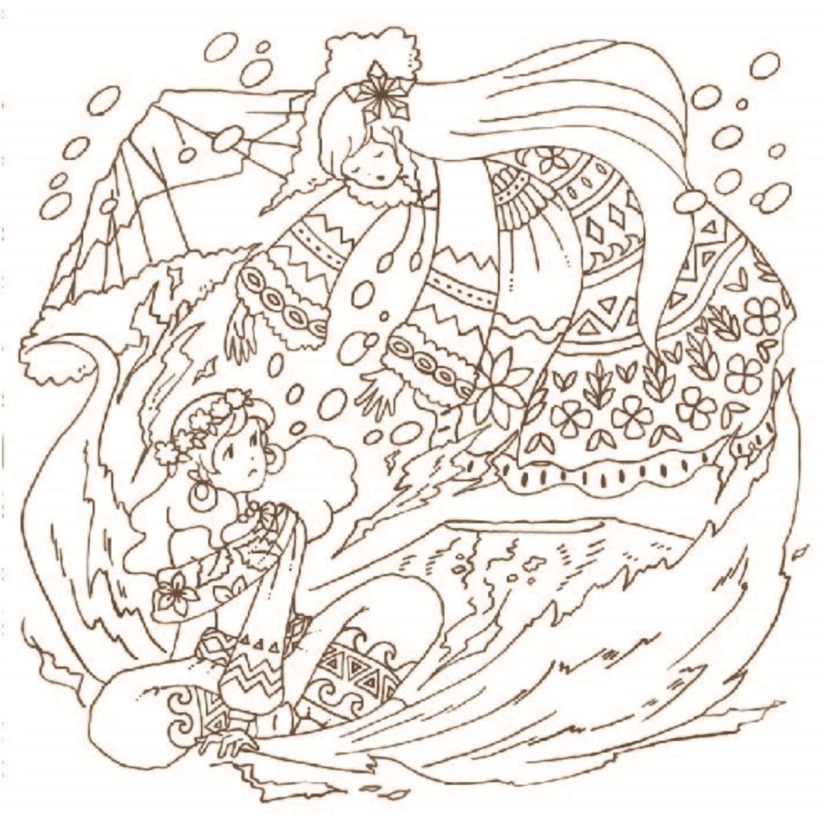 【预售深图日文】世界传说妖精与魔法之国之旅 世界伝説 妖精と魔法の国の旅 塗り絵ブック填色绘本 涂色书 日本原装进口 正版书