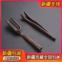 Xinjiang Tibetan Kung Fu Solid Wood Tea Clip Tea Clip Tea Clip Tea Cup Clip Tweezers Black Sandalwood Cup Clip Tea Duct