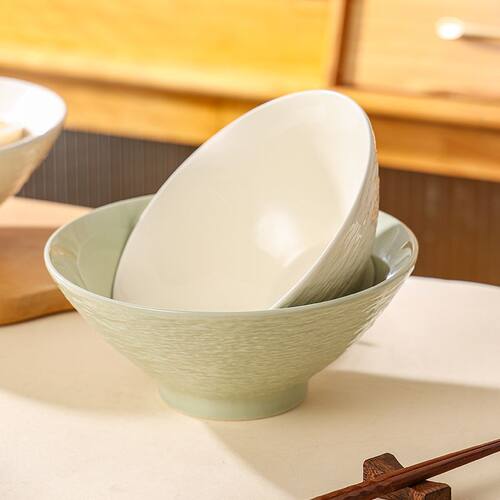 ok tree日式陶瓷斗笠碗家用米饭碗面碗大号汤碗高颜值餐具吃饭碗 - 图0