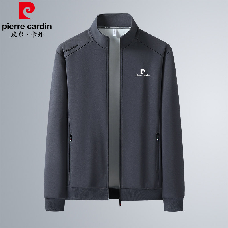 皮尔卡丹高档男士立领夹克中老年爸爸装休闲时尚运动外套大码宽松,淘宝优惠券,粉丝福利购,淘宝优惠卷