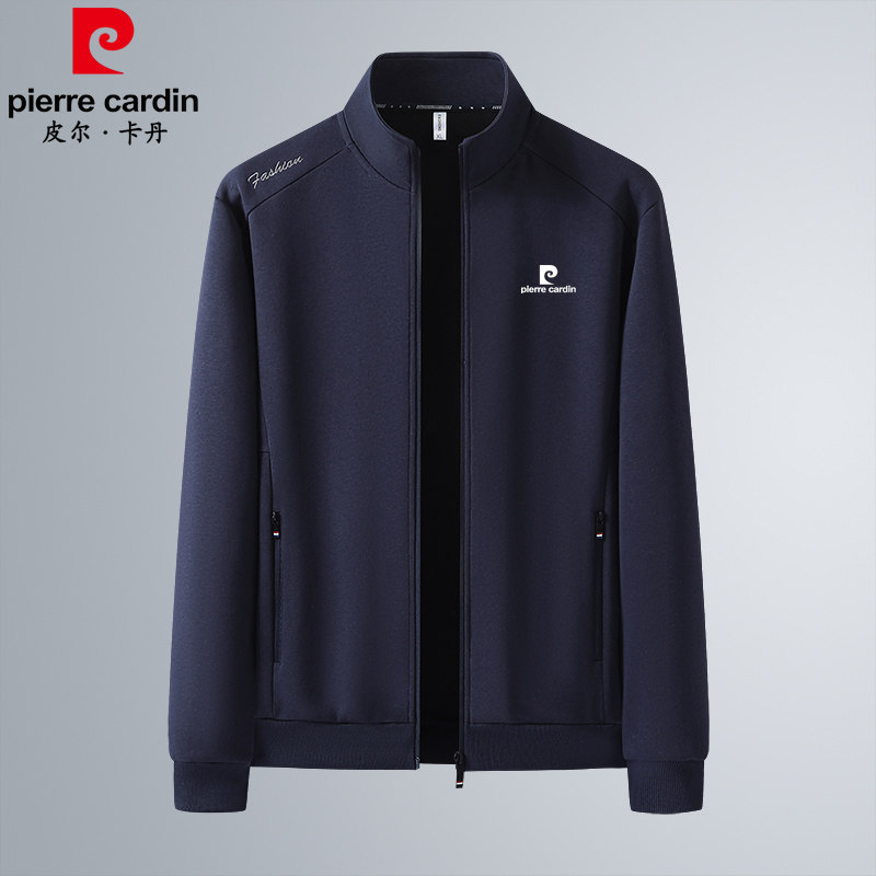 皮尔卡丹高档男士立领夹克中老年爸爸装休闲时尚运动外套大码宽松,淘宝优惠券,粉丝福利购,淘宝优惠卷